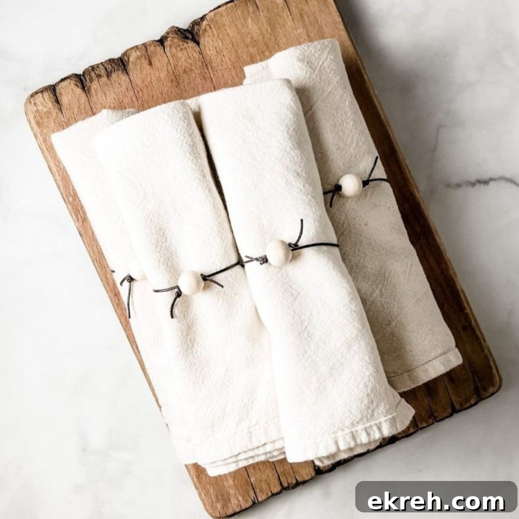 wooden beads napkin rings