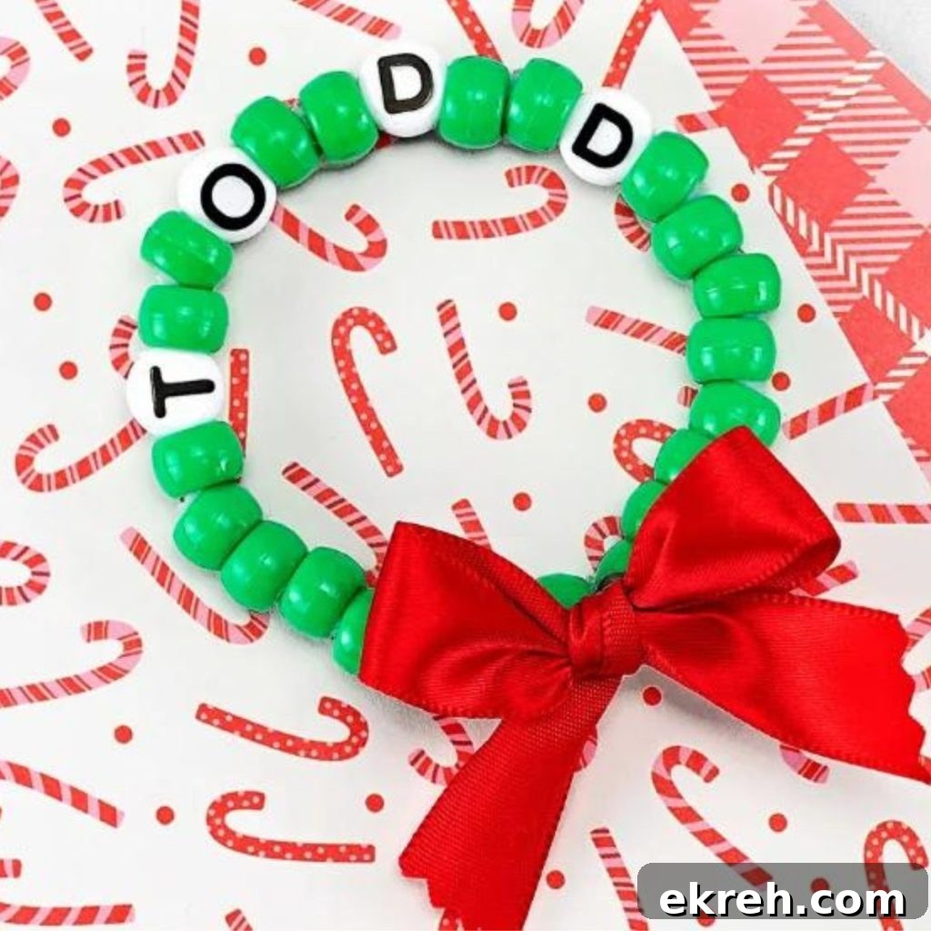 BEADED WREATH CRAFT WITH CHILDREN’S NAMES