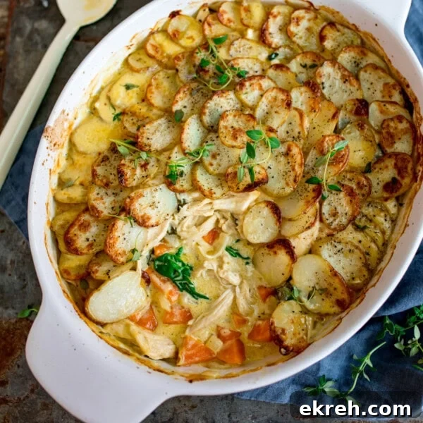 Creamy chicken and potato bake