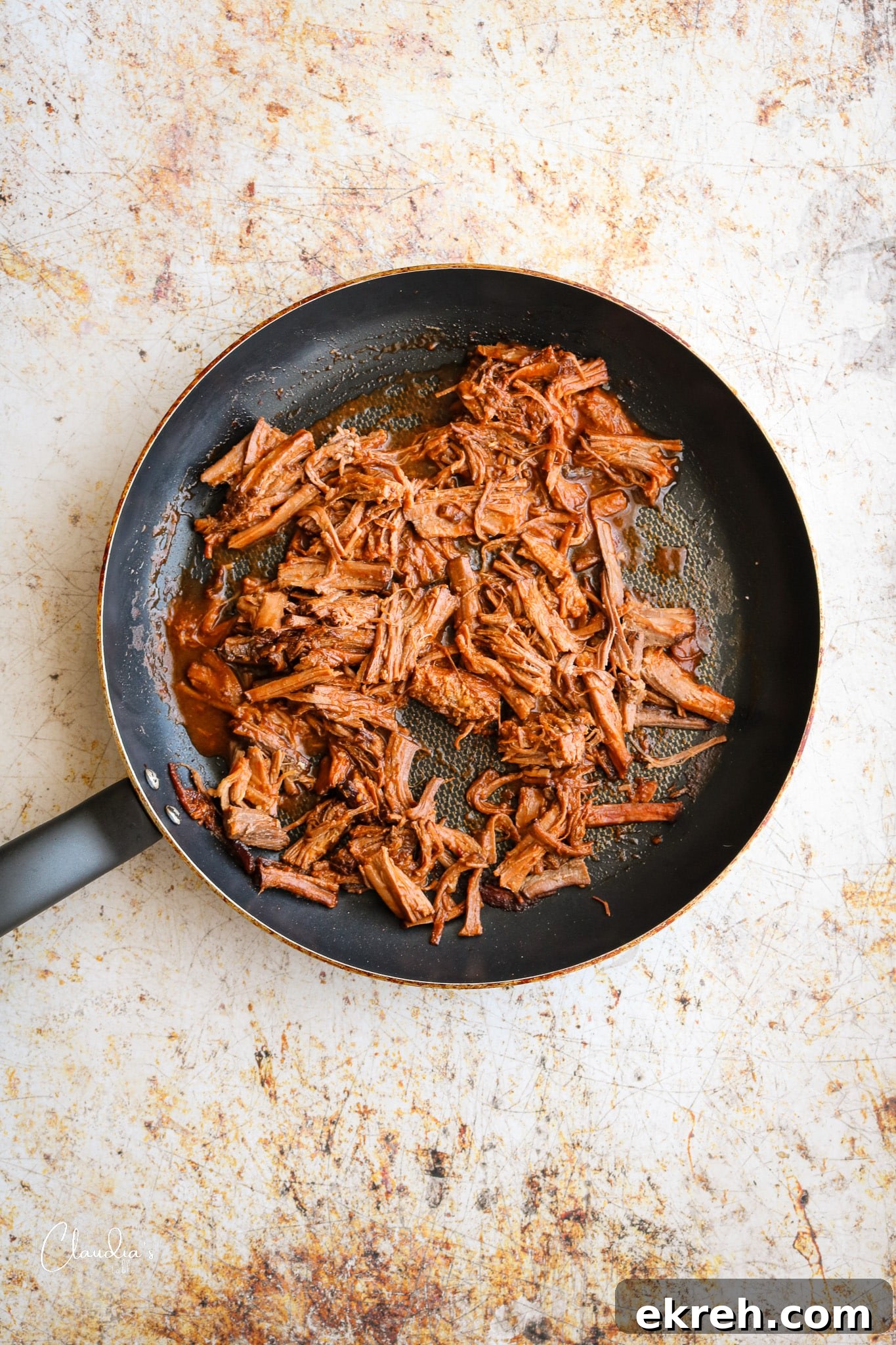 Slow-Braised Spicy Brisket Tacos Recipe 7 shredded braised brisket ready for tacos