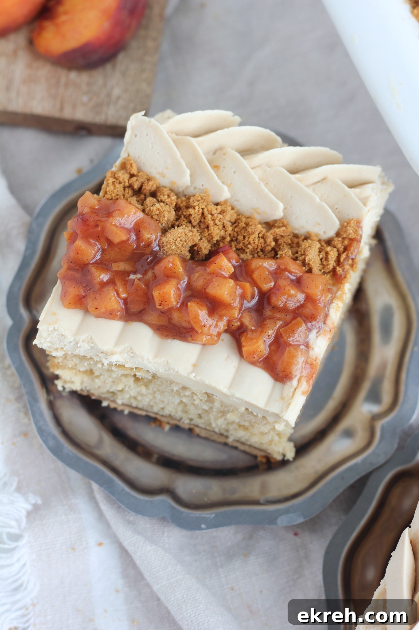 Peach and Biscoff close-up