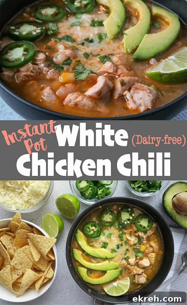 Instant Pot White Chicken Chili (Dairy-free)