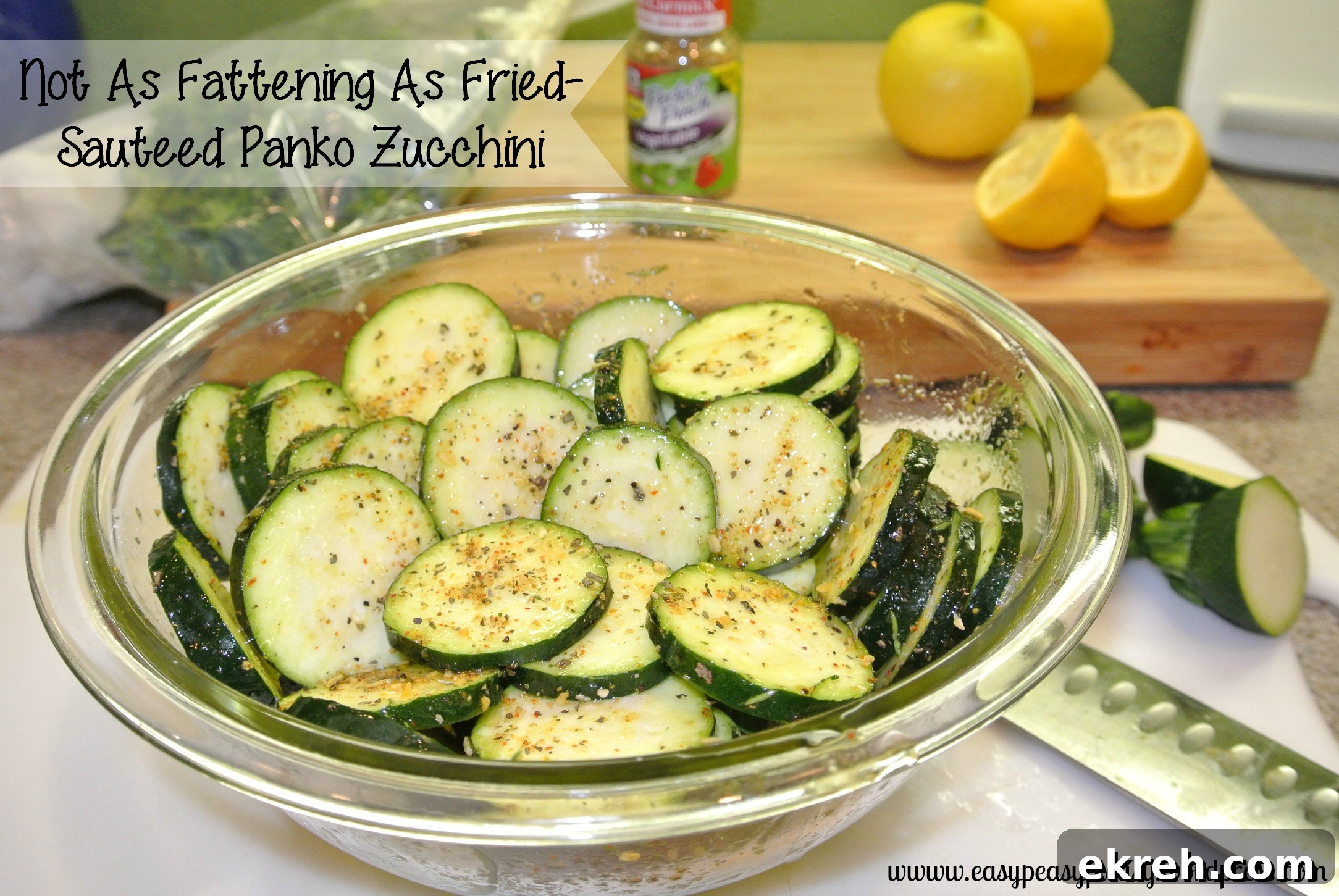 Sauteed Panko Zucchini: Crispy, Lower-Fat Than Fried 2 Not As Fattening As Fried-Sauteed Panko Zucchini using only 4 ingredients