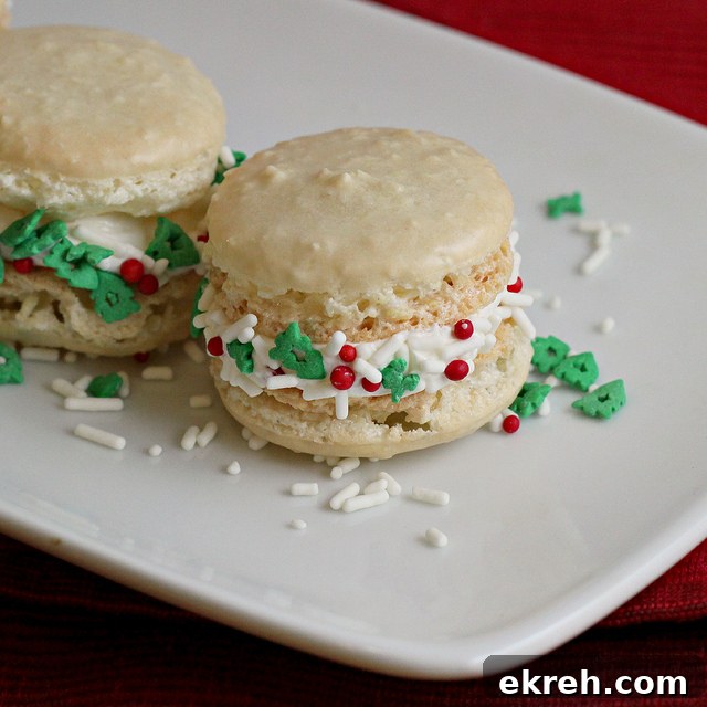 peppermint macarons