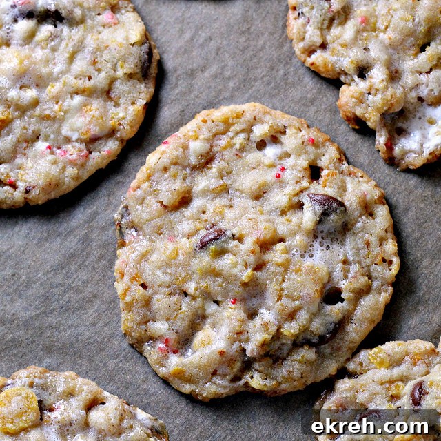 cornflake chocolate chip peppermint cookies