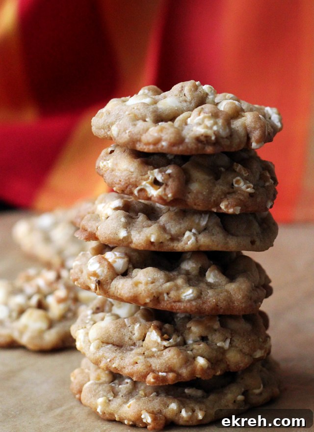 white chocolate buttered popcorn cookies