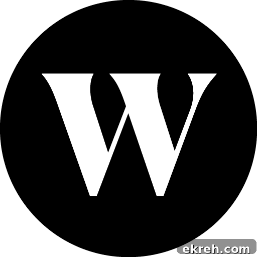 Black circle with white W.